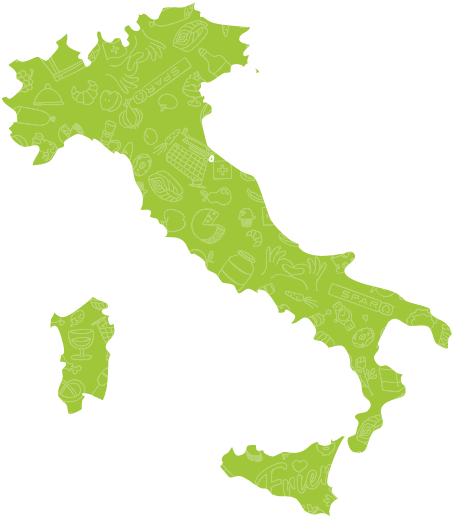 Landkarte von Italien in grüner Farbe