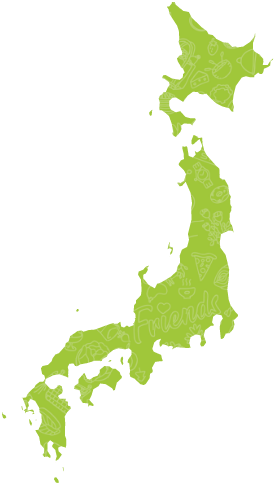 Landkarte von Japan in grüner Farbe